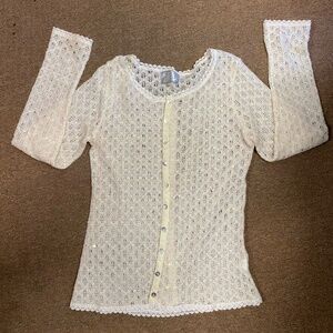 213 Cream Sequin Sweater